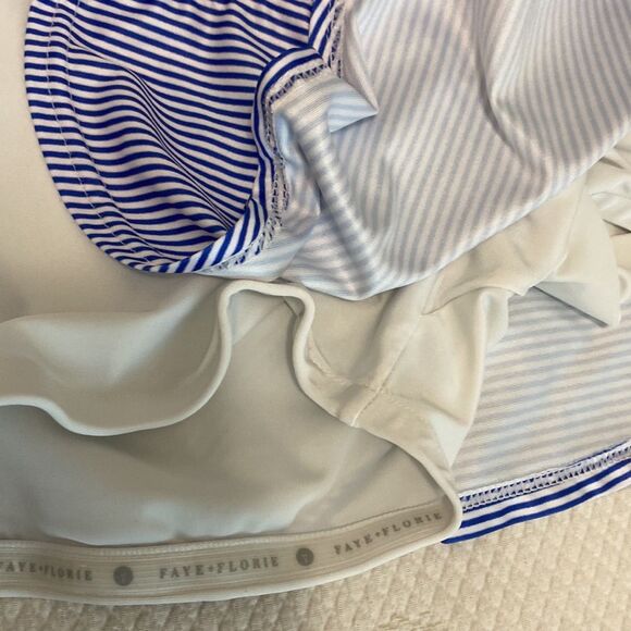 Faye + Floire Pleated Mini Tennis Pickleball Skort Blue and White Medium - Picture 7 of 8